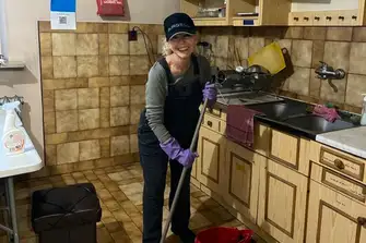 Charmaine on cleaning detail