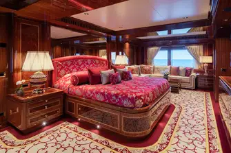 The full-beam owner's suite on the main deck