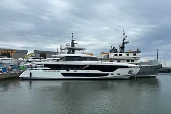 One of the AZIMUT GRANDE 36 series in fit out at the yard