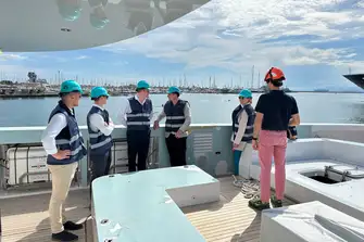 The team tours the Tankoa shipyard 