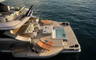 The latest designs have clever ways of expanding available space. This 40m yacht has a swim platform comparable to that of a 60m yacht