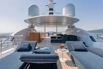 Take advantage of the versatility of the sun deck, where you can soak up the sun or enjoy a movie in the shade 